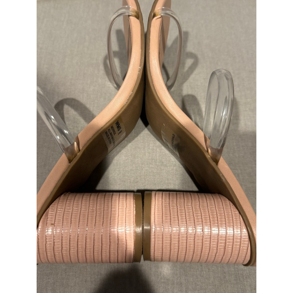 Women's Dolce Vita Nude Clear Strap Block Heel Sandals Size 9 - Picture 5 of 10